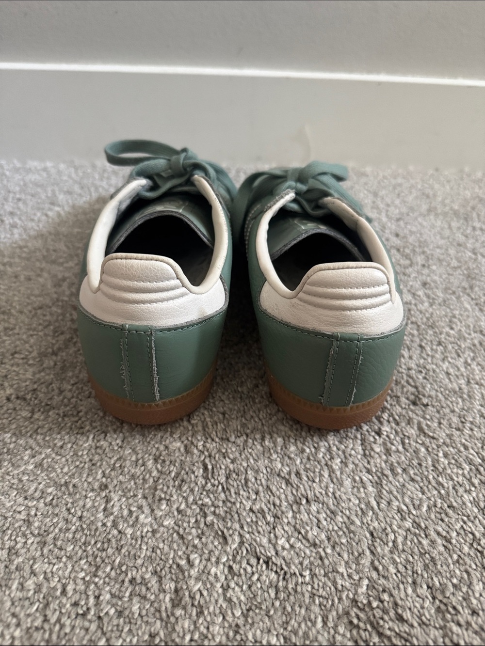 adidas Green Leather Sneakers with White Stripes - Picture 3 of 5